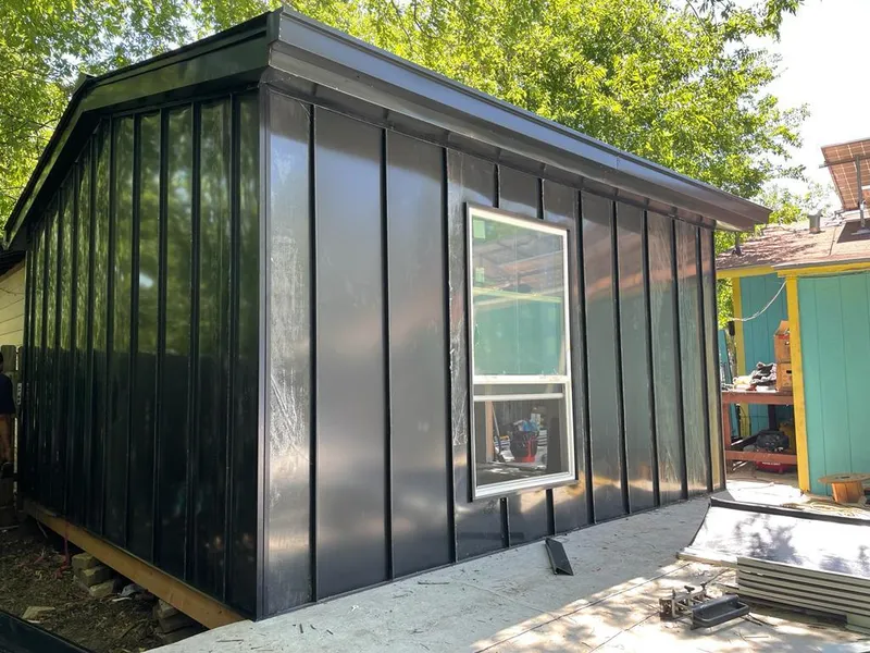 Black standing seam metal wall panels for Metal Roof Installation in Lemont